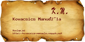 Kovacsics Manuéla névjegykártya